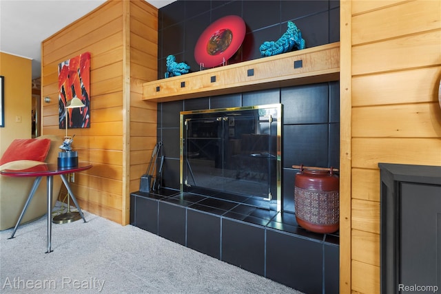 6600 W Shore Dr, Weidman, MI 48893 - detailed view of carpet flooring and wooden walls