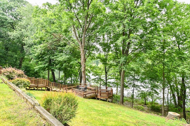 2208 Parkview Ave, Kalamazoo, MI 49008 - view of green lawn with a deck