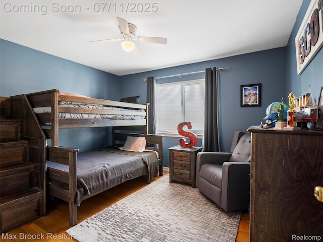 39104 Devonshire Ct, Harrison Township, MI 48045 - bedroom with wood finished floors and a ceiling fan