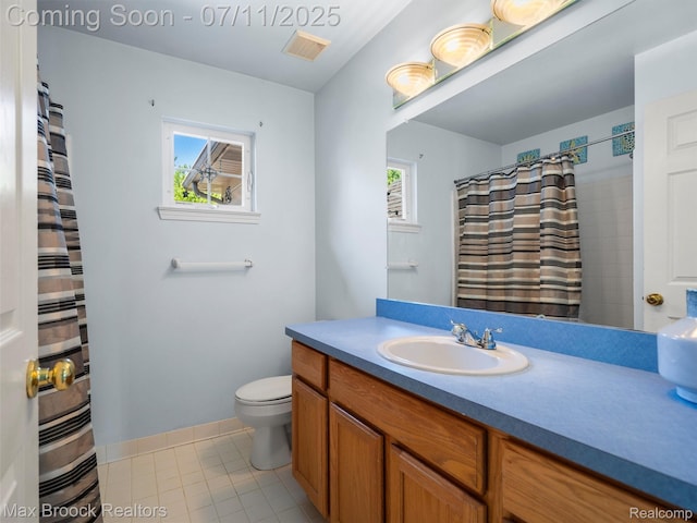 39104 Devonshire Ct, Harrison Township, MI 48045 - full bath with vanity, tile patterned flooring, and a shower with curtain