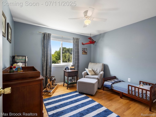 39104 Devonshire Ct, Harrison Township, MI 48045 - bedroom with wood finished floors and ceiling fan