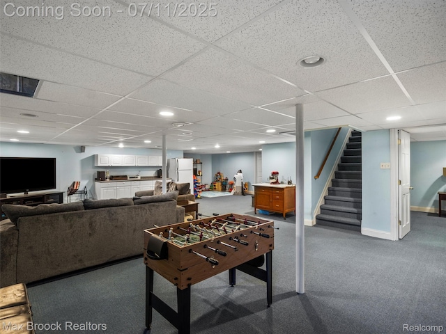 39104 Devonshire Ct, Harrison Township, MI 48045 - playroom with a drop ceiling and carpet