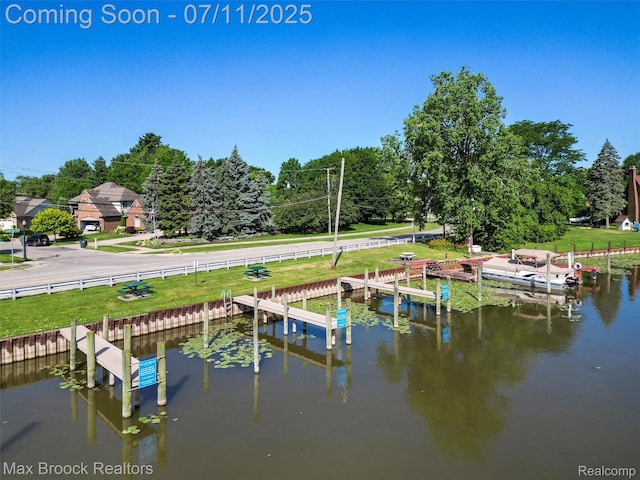 39104 Devonshire Ct, Harrison Township, MI 48045 - dock area with view of wooded area and a water view
