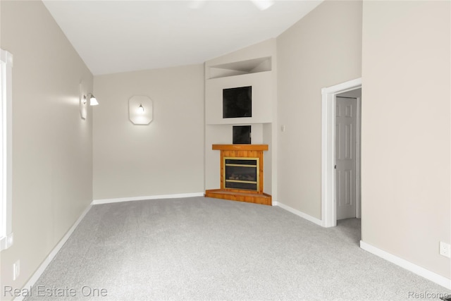 3321 Stone St, Port Huron, MI 48060 - unfurnished living room featuring carpet and a glass covered fireplace
