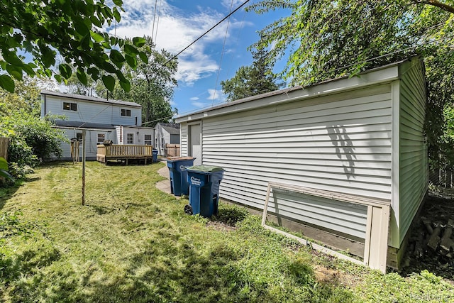 21048 Audrey Ave, Warren, MI 48091 - view of grassy yard with a wooden deck