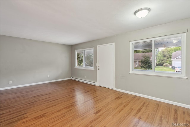 637 Lexington Ave, East Lansing, MI 48823 - spare room featuring a baseboard heating unit and wood finished floors