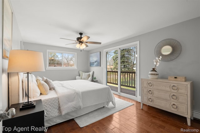 1593 Parke St, Rochester Hills, MI 48307 - bedroom featuring access to outside, multiple windows, and dark wood finished floors
