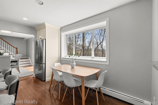 1593 Parke St, Rochester Hills, MI 48307 - dining room with stairway, wood finished floors, and recessed lighting