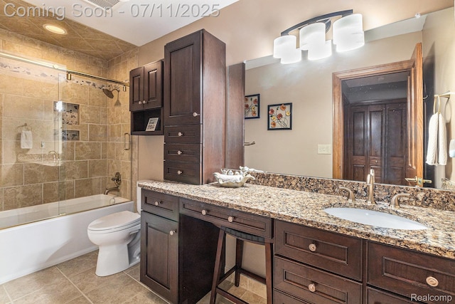5131 Standish Dr, Troy, MI 48085 - full bath featuring vanity, shower / bath combination with glass door, and tile patterned floors