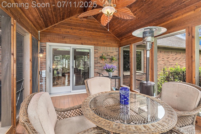 5131 Standish Dr, Troy, MI 48085 - sunroom / solarium featuring vaulted ceiling, a ceiling fan, plenty of natural light, and outdoor dining area