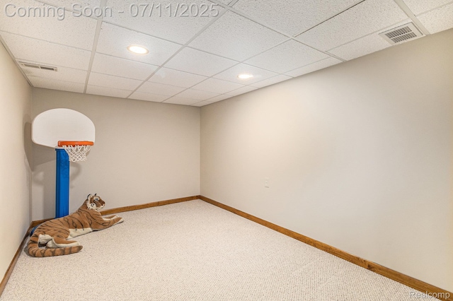 5131 Standish Dr, Troy, MI 48085 - unfurnished room featuring carpet flooring, a drop ceiling, and recessed lighting