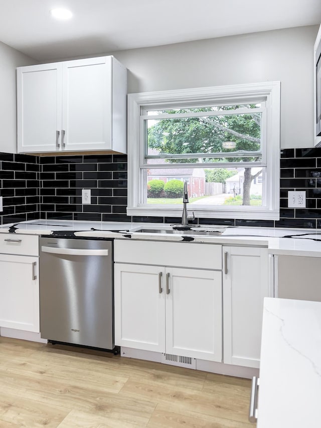 20283 Lancaster St, Harper Woods, MI 48225 - kitchen featuring appliances with stainless steel finishes, white cabinetry, healthy amount of natural light, and recessed lighting