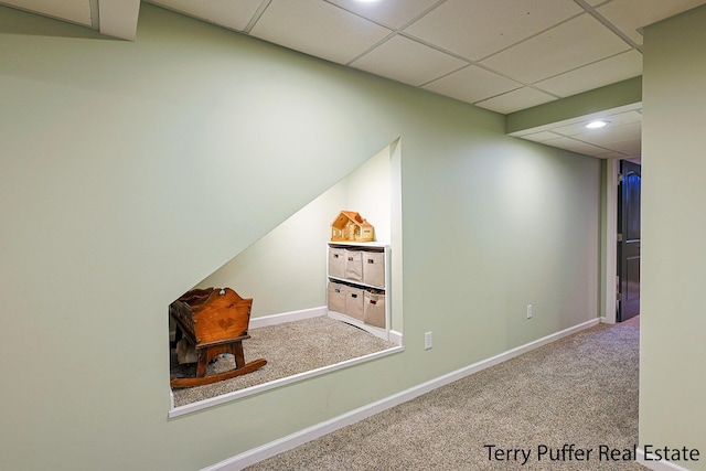 721 17 Mile Rd, Kent City, MI 49330 - hall with carpet flooring, a drop ceiling, and recessed lighting