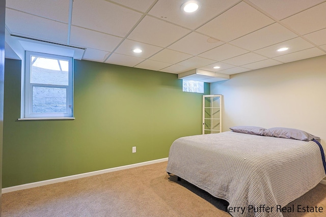 721 17 Mile Rd, Kent City, MI 49330 - carpeted bedroom featuring recessed lighting, multiple windows, and a drop ceiling