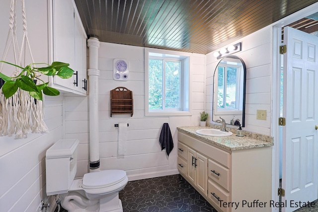 721 17 Mile Rd, Kent City, MI 49330 - bathroom featuring vanity and wood ceiling