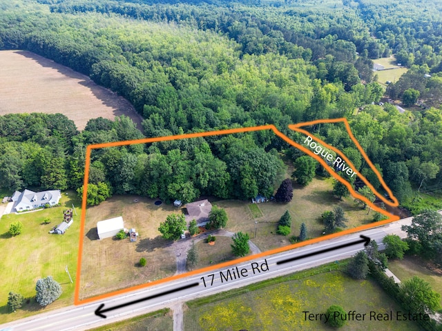 721 17 Mile Rd, Kent City, MI 49330 - view of property location featuring a forest and property boundaries highlighted