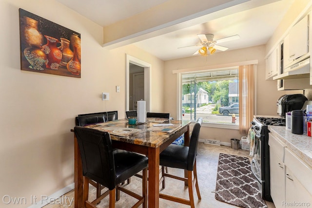 7291 Faust Ave, Westland, MI 48228 - dining area with a ceiling fan and an office area