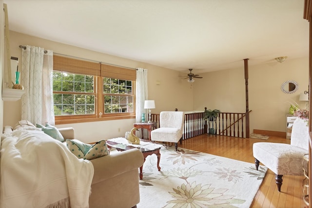 5852 Pinkerton Rd, Vassar, MI 48768 - living area featuring wood finished floors and a ceiling fan