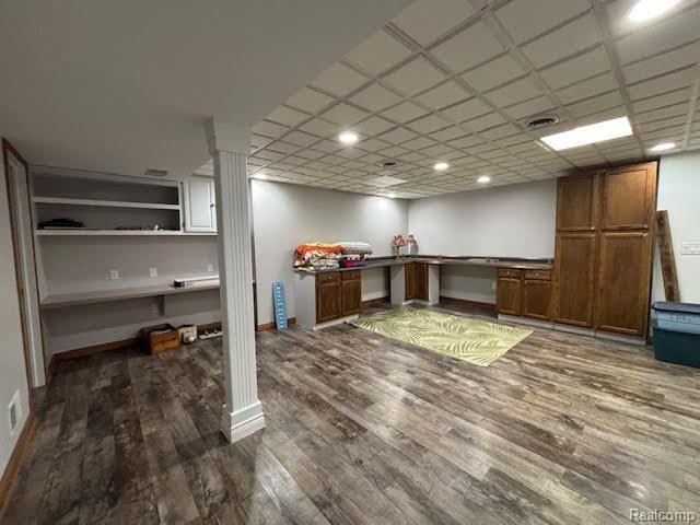 171 Golfview Dr, Caro, MI 48723 - finished below grade area with wood finished floors and a desk