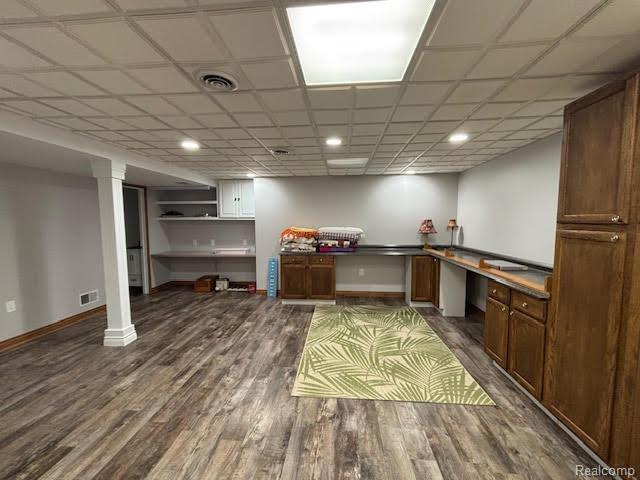 171 Golfview Dr, Caro, MI 48723 - office with dark wood-style floors and baseboards