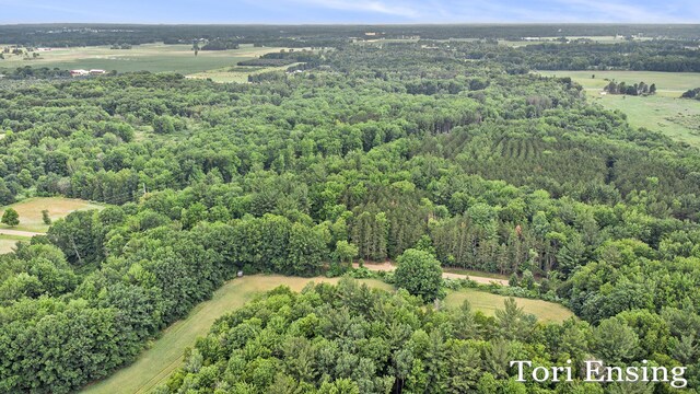 4366 Woods Rd, Sidney, MI 48885 - aerial overview of property's location featuring a forest