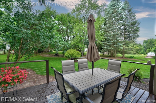 220 E Rolston Rd, Linden, MI 48451 - deck with outdoor dining space and a yard