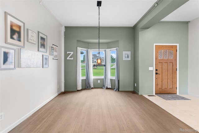 11068 Meadowview Dr, Goodrich, MI 48438 - unfurnished dining area with baseboards and light wood finished floors