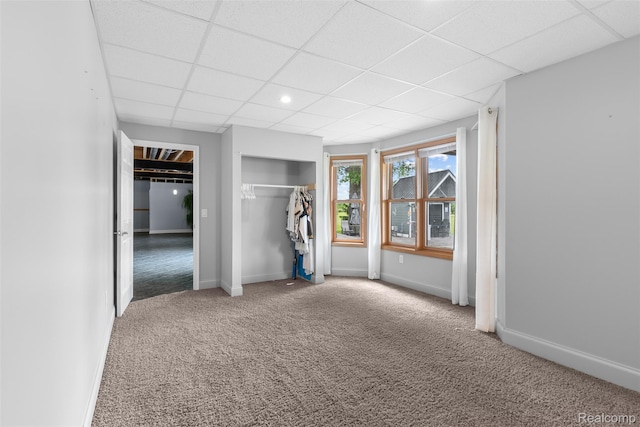 11068 Meadowview Dr, Goodrich, MI 48438 - unfurnished bedroom featuring carpet floors and a drop ceiling