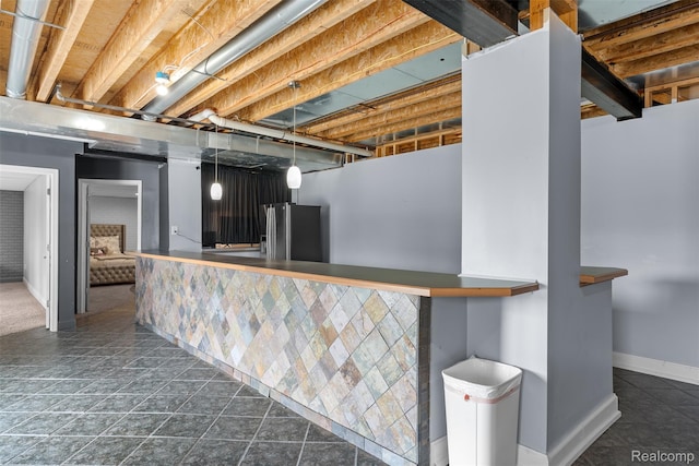 11068 Meadowview Dr, Goodrich, MI 48438 - finished below grade area with stainless steel refrigerator with ice dispenser and a bar