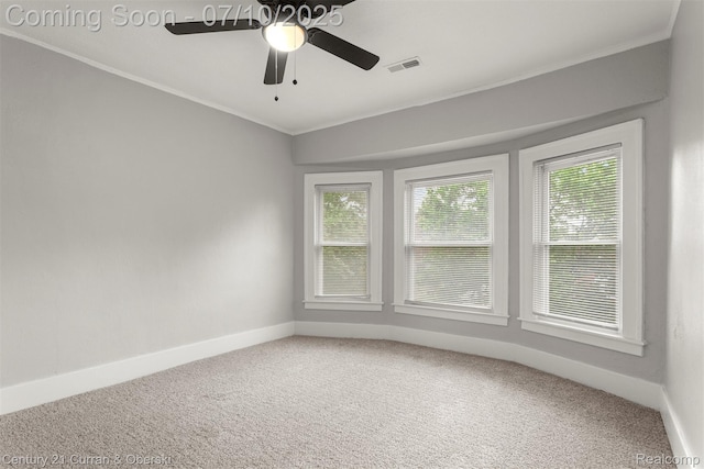 4115 Montgomery St, Detroit, MI 48204 - unfurnished room with carpet, crown molding, and a ceiling fan