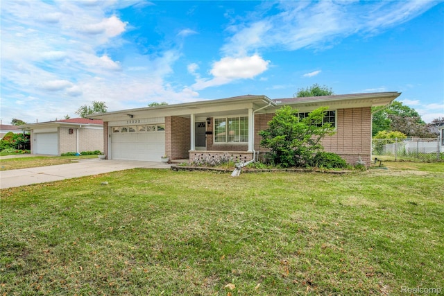 30232 Austin Dr, Warren, MI 48092 - ranch-style home featuring a garage, concrete driveway, and brick siding