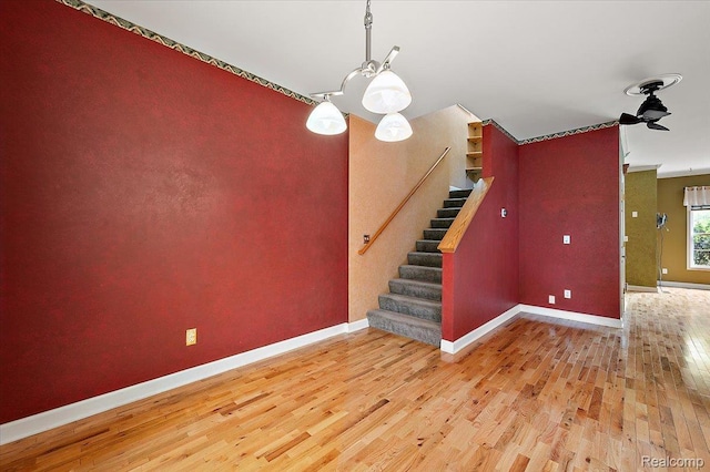 366 Marshall St, Ferndale, MI 48220 - staircase with wood finished floors and baseboards