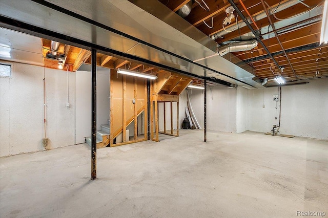 366 Marshall St, Ferndale, MI 48220 - unfinished basement featuring stairway