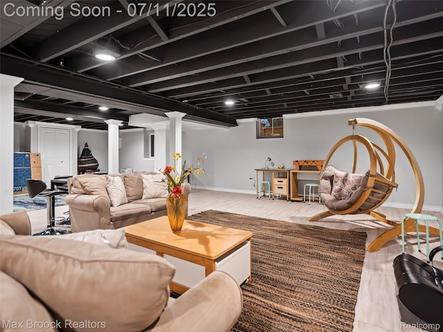 295 S Cranbrook Rd, Birmingham, MI 48009 - living room featuring baseboards and wood finished floors