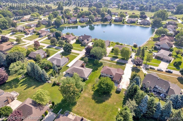 46655 Spruce Dr, Shelby Twp, MI 48315 - aerial overview of property's location with nearby suburban area and a nearby body of water