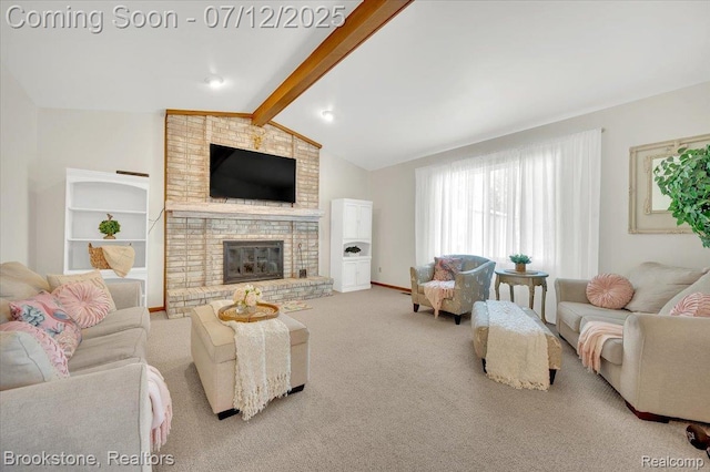 46655 Spruce Dr, Shelby Twp, MI 48315 - living area with carpet flooring and a fireplace