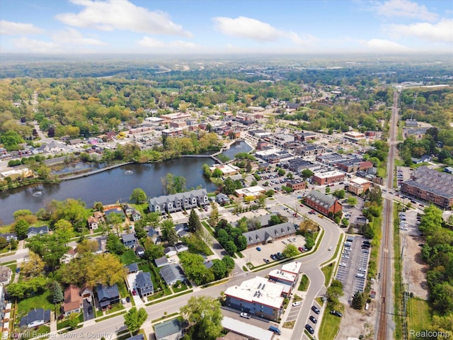 293 N 2nd St Unit 106, Brighton, MI 48116 - aerial overview of property's location with a large body of water