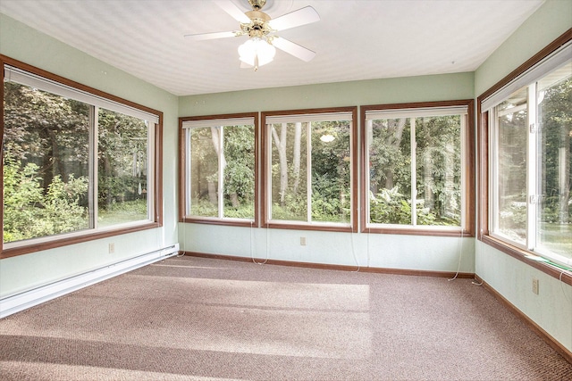 9477 Lightwood Ct, Richland, MI 49083 - unfurnished sunroom featuring plenty of natural light, carpet floors, and baseboard heating
