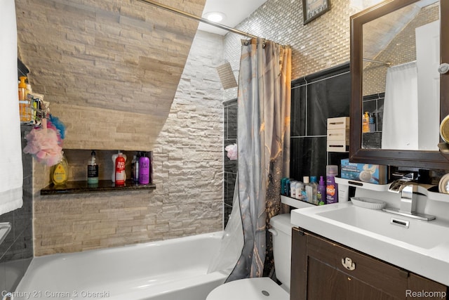 25021 Ecorse Rd, Taylor, MI 48180 - full bath with vanity and shower / bath combo with shower curtain