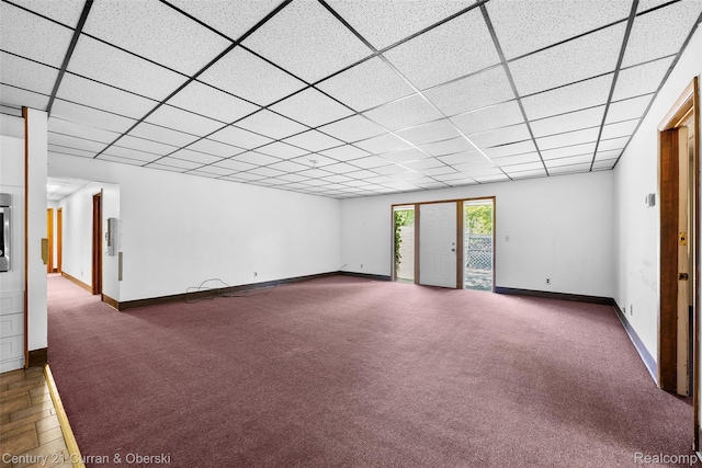 5620 Kaufman St, Dearborn Heights, MI 48125 - carpeted spare room with a paneled ceiling and baseboards