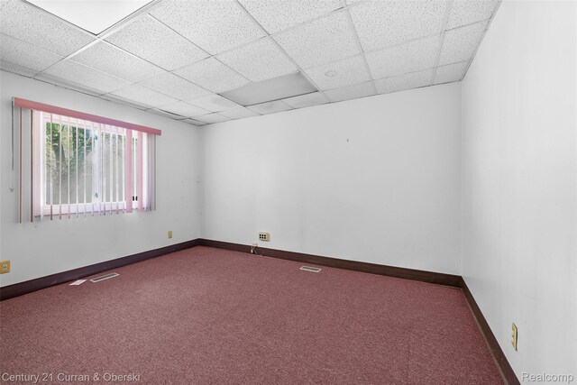 5620 Kaufman St, Dearborn Heights, MI 48125 - unfurnished room with carpet and a drop ceiling