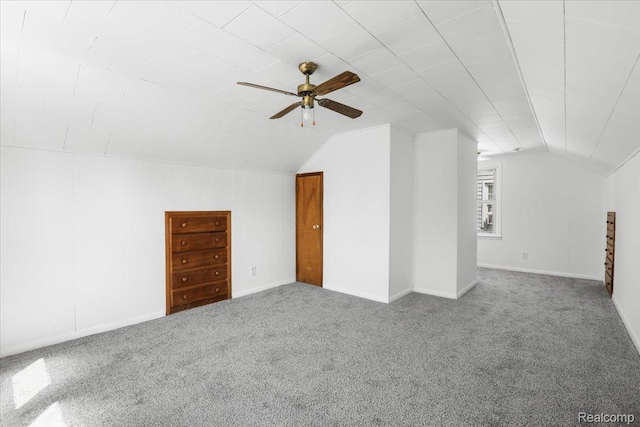 14535 Russell Ave, Allen Park, MI 48101 - bonus room with lofted ceiling, carpet, and a ceiling fan