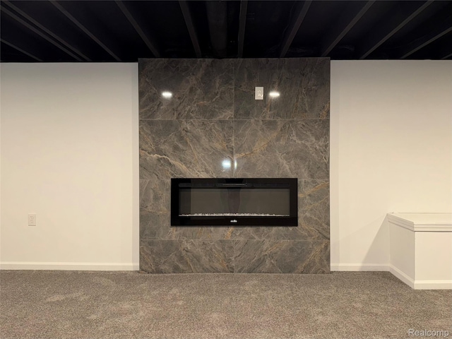 22909 Garfield St, Saint Clair Shores, MI 48082 - detailed view of a large fireplace and carpet flooring