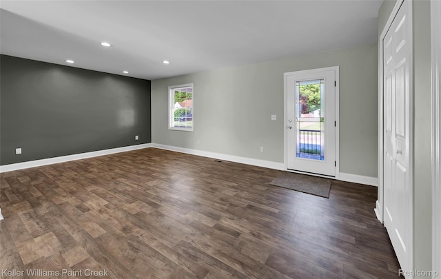 23858 Vassar Ave, Hazel Park, MI 48030 - spare room with dark wood-type flooring and recessed lighting