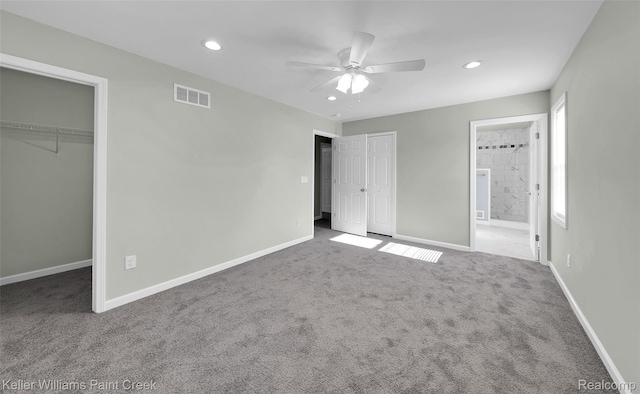 23858 Vassar Ave, Hazel Park, MI 48030 - unfurnished bedroom with carpet floors, recessed lighting, a walk in closet, ensuite bath, and a closet