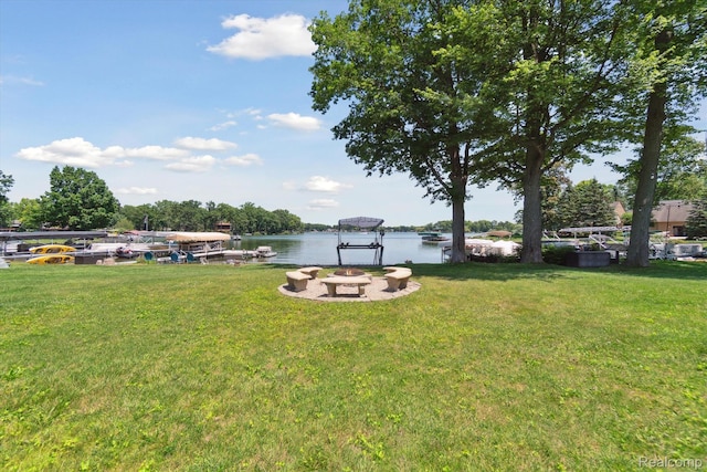 7262 Hatchery Rd, Waterford, MI 48327 - view of grassy yard with a water view