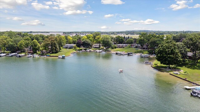 7262 Hatchery Rd, Waterford, MI 48327 - aerial view of a nearby body of water and a tree filled landscape