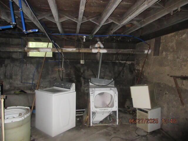 84 Somerset Ave, Battle Creek, MI 49037 - unfinished basement with separate washer and dryer