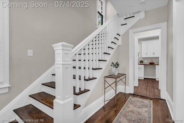 3801 Vicksburg St, Detroit, MI 48206 - stairway featuring wood finished floors