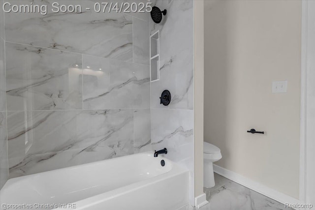3801 Vicksburg St, Detroit, MI 48206 - full bathroom featuring marble finish floors and washtub / shower combination